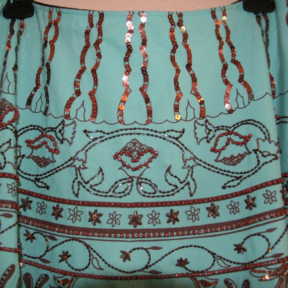Anthropologie Basil & Maude Beaded Sequin Embellished Skirt Size 10 - Picture 2 of 4